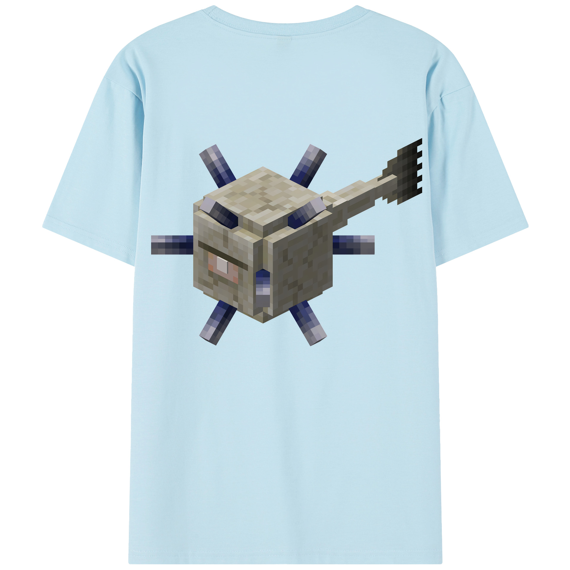 （画像用） マインクラフト ブロックの世界 Minecraft MC Block world 綿100％半袖Tシャツ（背面プリント）